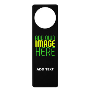 MODERN EDITABLE SIMPLE BLACK IMAGE TEXT TEMPLATE DOOR HANGER
