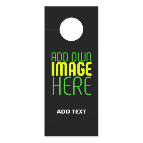 MODERN EDITABLE SIMPLE BLACK IMAGE TEXT TEMPLATE DOOR HANGER