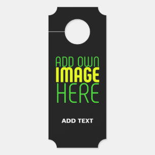 MODERN EDITABLE SIMPLE BLACK IMAGE TEXT TEMPLATE DOOR HANGER