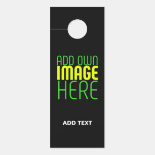 MODERN EDITABLE SIMPLE BLACK IMAGE TEXT TEMPLATE DOOR HANGER