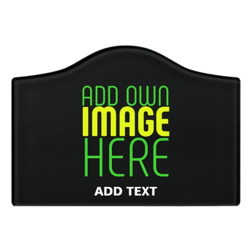 MODERN EDITABLE SIMPLE BLACK IMAGE TEXT TEMPLATE DOOR SIGN