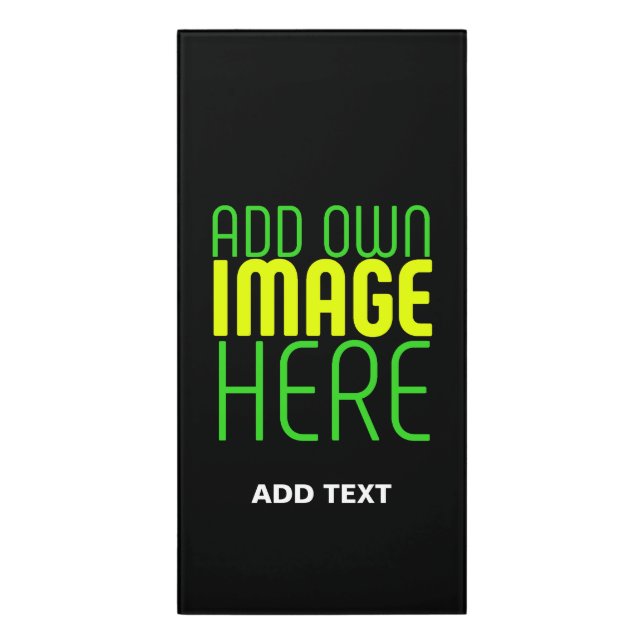 MODERN EDITABLE SIMPLE BLACK IMAGE TEXT TEMPLATE DOOR SIGN (Classic Front Vert)