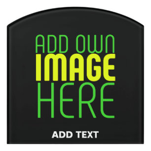 MODERN EDITABLE SIMPLE BLACK IMAGE TEXT TEMPLATE DOOR SIGN