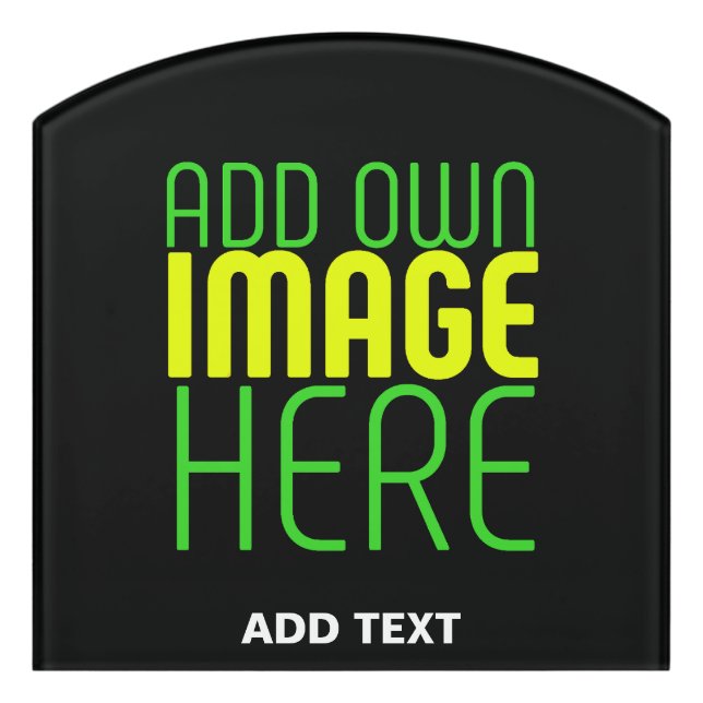MODERN EDITABLE SIMPLE BLACK IMAGE TEXT TEMPLATE DOOR SIGN (Contour Front)