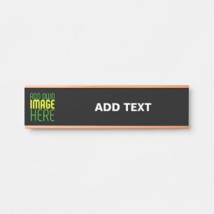 MODERN EDITABLE SIMPLE BLACK IMAGE TEXT TEMPLATE DOOR SIGN