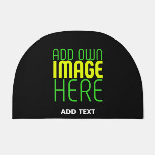 MODERN EDITABLE SIMPLE BLACK IMAGE TEXT TEMPLATE DOORMAT