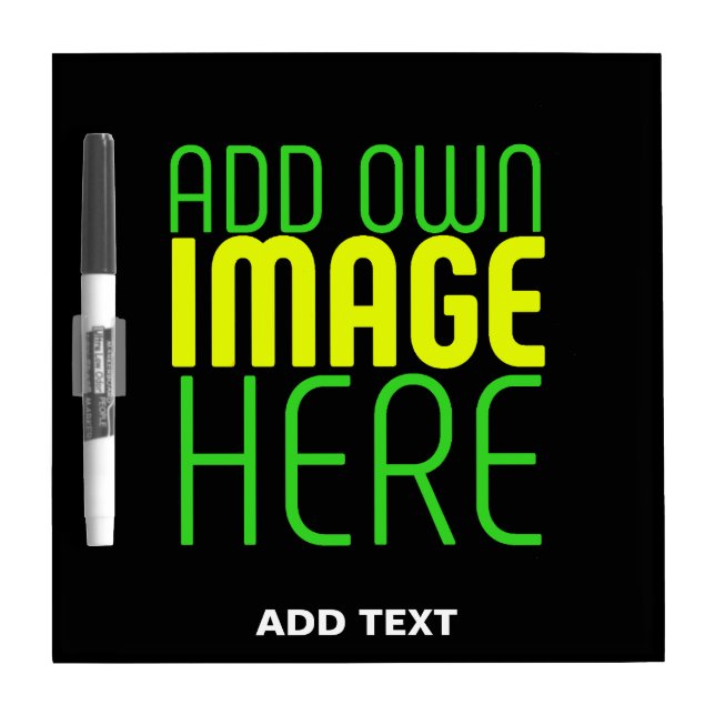 MODERN EDITABLE SIMPLE BLACK IMAGE TEXT TEMPLATE DRY ERASE BOARD (Front)