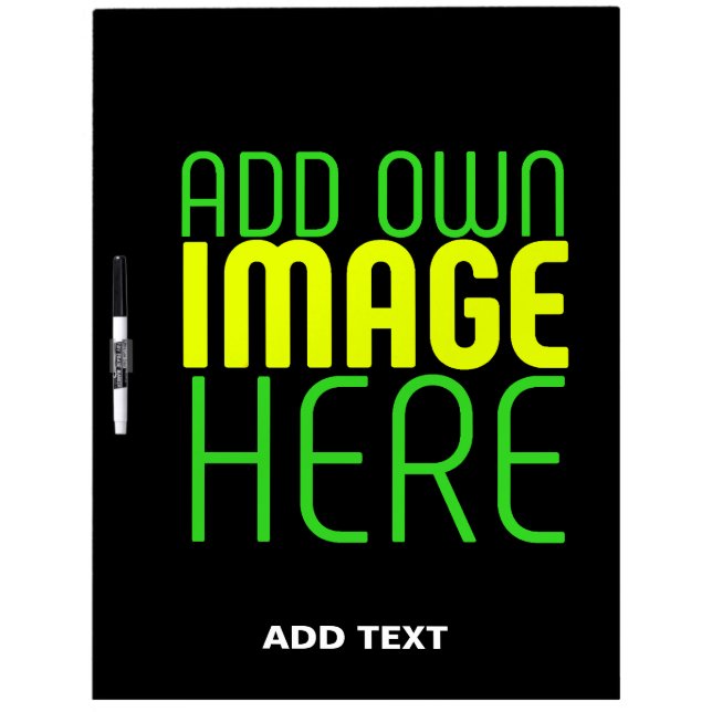 MODERN EDITABLE SIMPLE BLACK IMAGE TEXT TEMPLATE DRY ERASE BOARD (Front)