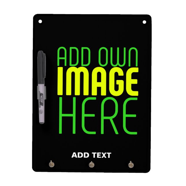 MODERN EDITABLE SIMPLE BLACK IMAGE TEXT TEMPLATE DRY ERASE BOARD (Front)