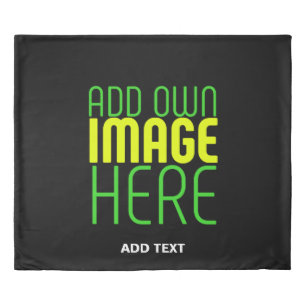 MODERN EDITABLE SIMPLE BLACK IMAGE TEXT TEMPLATE DUVET COVER