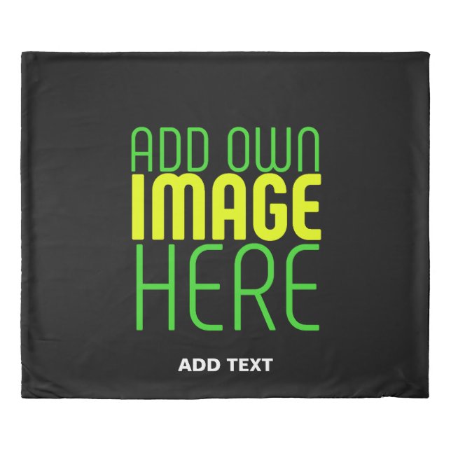 MODERN EDITABLE SIMPLE BLACK IMAGE TEXT TEMPLATE DUVET COVER (Front)