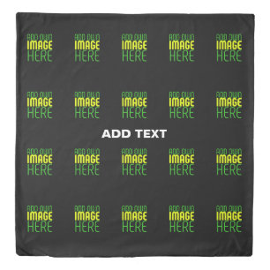 MODERN EDITABLE SIMPLE BLACK IMAGE TEXT TEMPLATE DUVET COVER