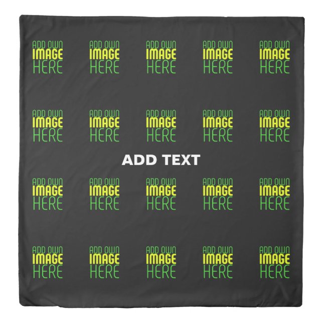 MODERN EDITABLE SIMPLE BLACK IMAGE TEXT TEMPLATE DUVET COVER (Front)