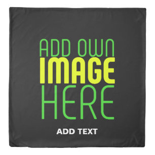 MODERN EDITABLE SIMPLE BLACK IMAGE TEXT TEMPLATE DUVET COVER