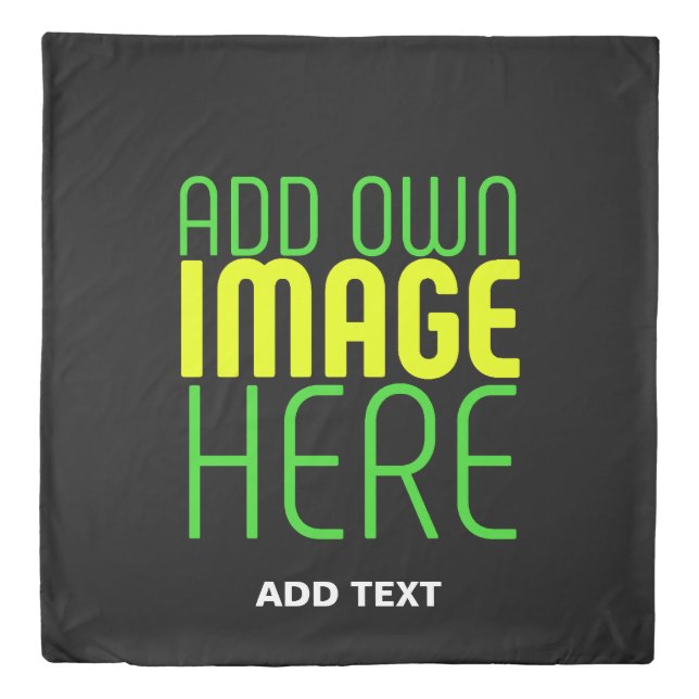 MODERN EDITABLE SIMPLE BLACK IMAGE TEXT TEMPLATE DUVET COVER (Front)