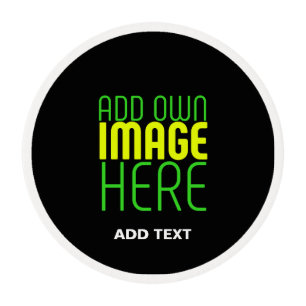 MODERN EDITABLE SIMPLE BLACK IMAGE TEXT TEMPLATE EDIBLE FROSTING ROUNDS