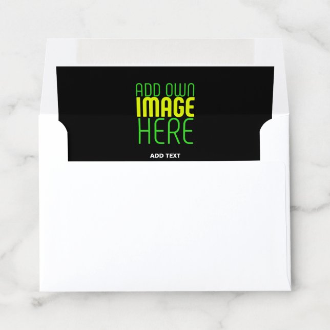 MODERN EDITABLE SIMPLE BLACK IMAGE TEXT TEMPLATE ENVELOPE LINER (In Envelope)