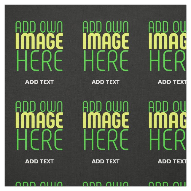 MODERN EDITABLE SIMPLE BLACK IMAGE TEXT TEMPLATE FABRIC (Swatch)