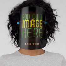 MODERN EDITABLE SIMPLE BLACK IMAGE TEXT TEMPLATE FACE SHIELD