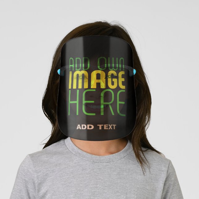 MODERN EDITABLE SIMPLE BLACK IMAGE TEXT TEMPLATE FACE SHIELD (Insitu)