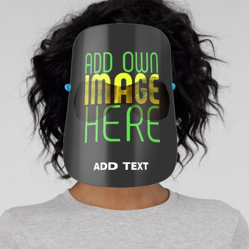 MODERN EDITABLE SIMPLE BLACK IMAGE TEXT TEMPLATE FACE SHIELD