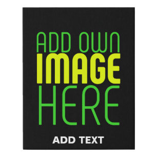 MODERN EDITABLE SIMPLE BLACK IMAGE TEXT TEMPLATE FAUX CANVAS PRINT
