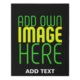 MODERN EDITABLE SIMPLE BLACK IMAGE TEXT TEMPLATE FAUX CANVAS PRINT