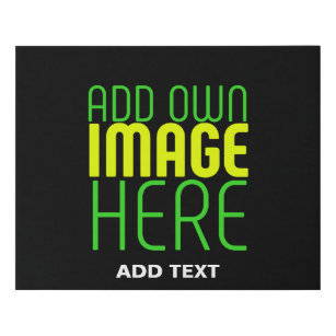 MODERN EDITABLE SIMPLE BLACK IMAGE TEXT TEMPLATE FAUX CANVAS PRINT