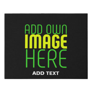 MODERN EDITABLE SIMPLE BLACK IMAGE TEXT TEMPLATE FAUX CANVAS PRINT