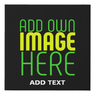 MODERN EDITABLE SIMPLE BLACK IMAGE TEXT TEMPLATE FAUX CANVAS PRINT