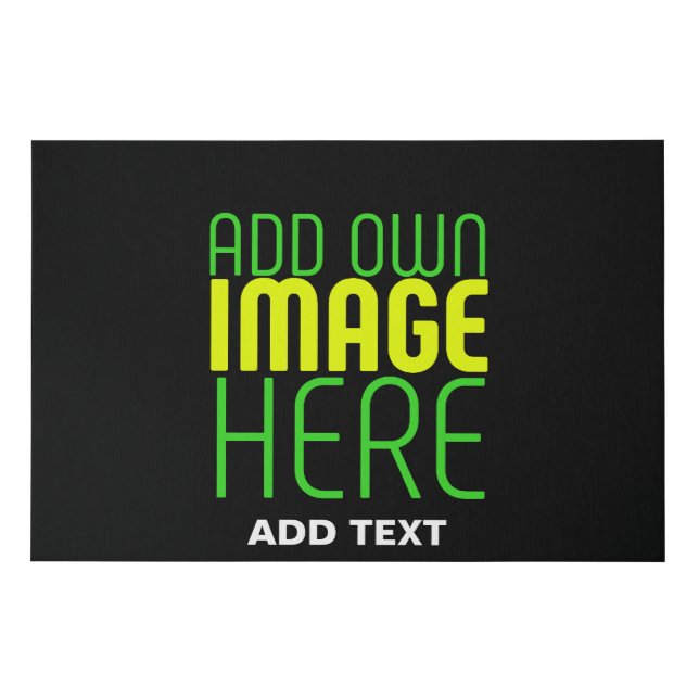 MODERN EDITABLE SIMPLE BLACK IMAGE TEXT TEMPLATE FAUX CANVAS PRINT (Front)