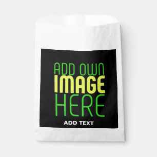 MODERN EDITABLE SIMPLE BLACK IMAGE TEXT TEMPLATE FAVOR BAG