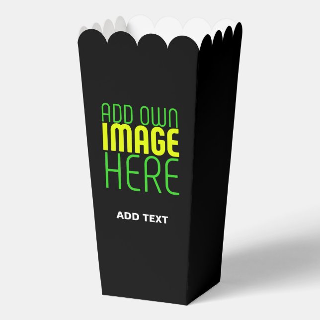  MODERN EDITABLE SIMPLE BLACK IMAGE TEXT TEMPLATE FAVOR BOXES (Front)