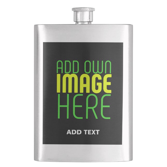 MODERN EDITABLE SIMPLE BLACK IMAGE TEXT TEMPLATE FLASK (Front)