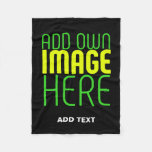 MODERN EDITABLE SIMPLE BLACK IMAGE TEXT TEMPLATE FLEECE BLANKET