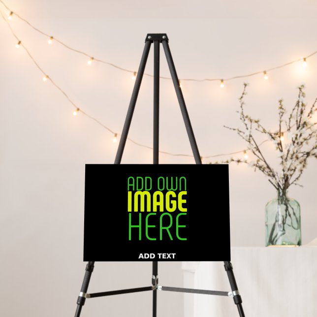 MODERN EDITABLE SIMPLE BLACK IMAGE TEXT TEMPLATE FOAM BOARD (In Situ (Stand))
