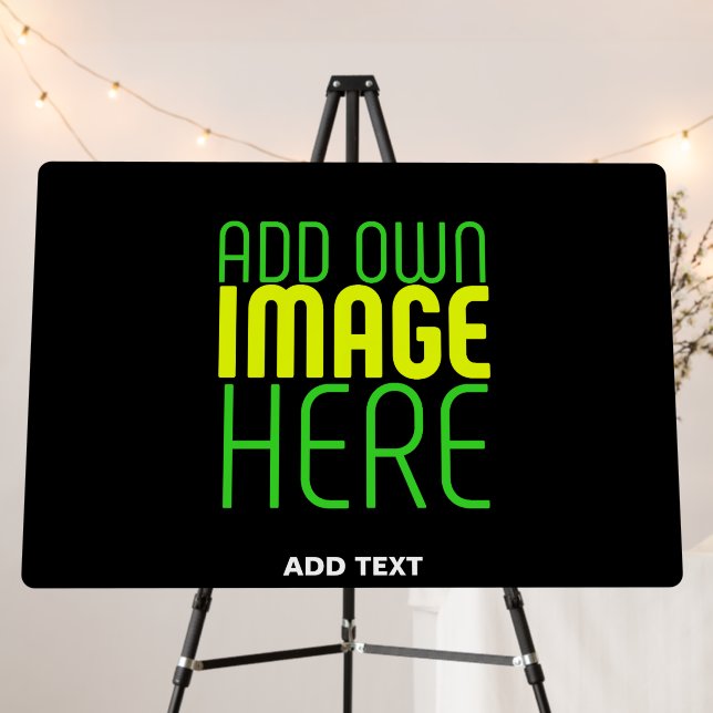 MODERN EDITABLE SIMPLE BLACK IMAGE TEXT TEMPLATE FOAM BOARD (In Situ (Stand))