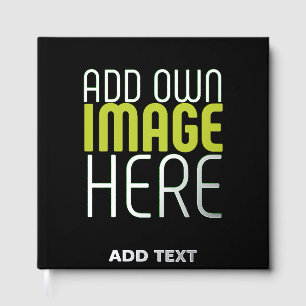 MODERN EDITABLE SIMPLE BLACK IMAGE TEXT TEMPLATE FOIL GUEST BOOK