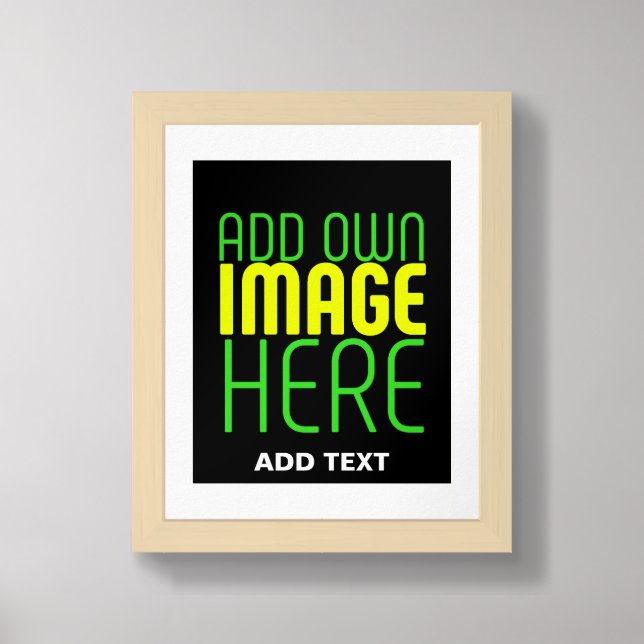 MODERN EDITABLE SIMPLE BLACK IMAGE TEXT TEMPLATE FRAMED ART (Framed Front)