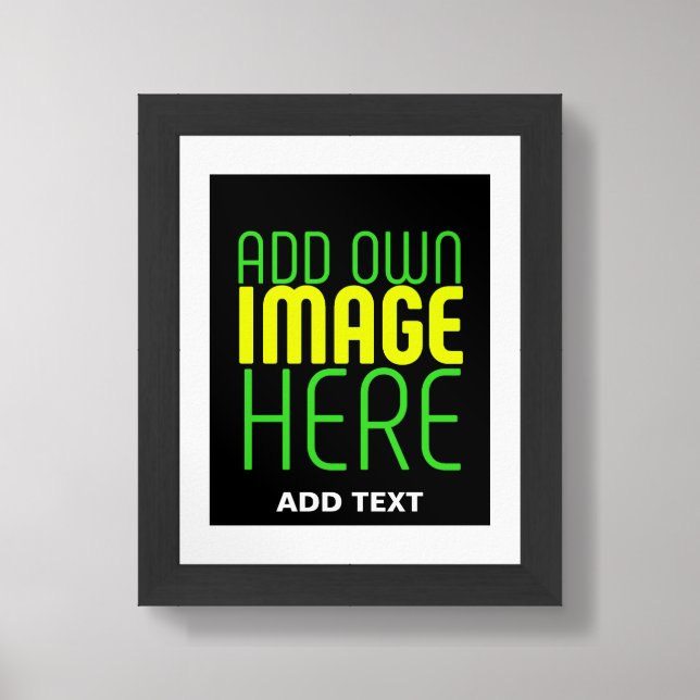 MODERN EDITABLE SIMPLE BLACK IMAGE TEXT TEMPLATE FRAMED ART (Framed Front)