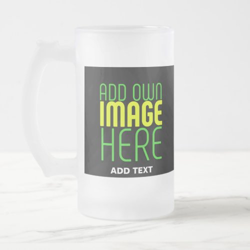 MODERN EDITABLE SIMPLE BLACK IMAGE TEXT TEMPLATE FROSTED GLASS BEER MUG