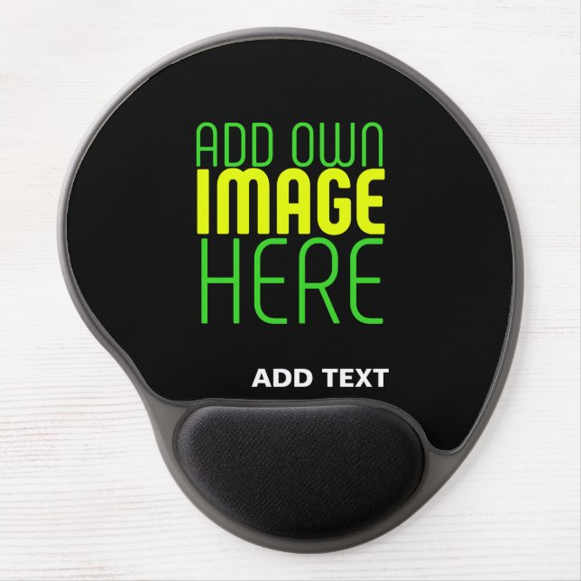 MODERN EDITABLE SIMPLE BLACK IMAGE TEXT TEMPLATE GEL MOUSE PAD (Front)