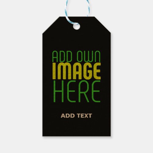 MODERN EDITABLE SIMPLE BLACK IMAGE TEXT TEMPLATE GIFT TAGS