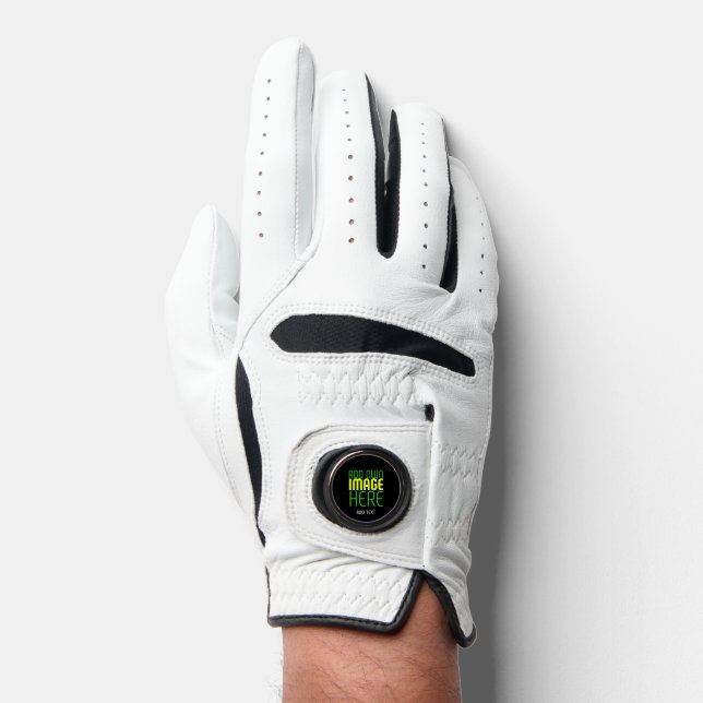 MODERN EDITABLE SIMPLE BLACK IMAGE TEXT TEMPLATE GOLF GLOVE (Front)