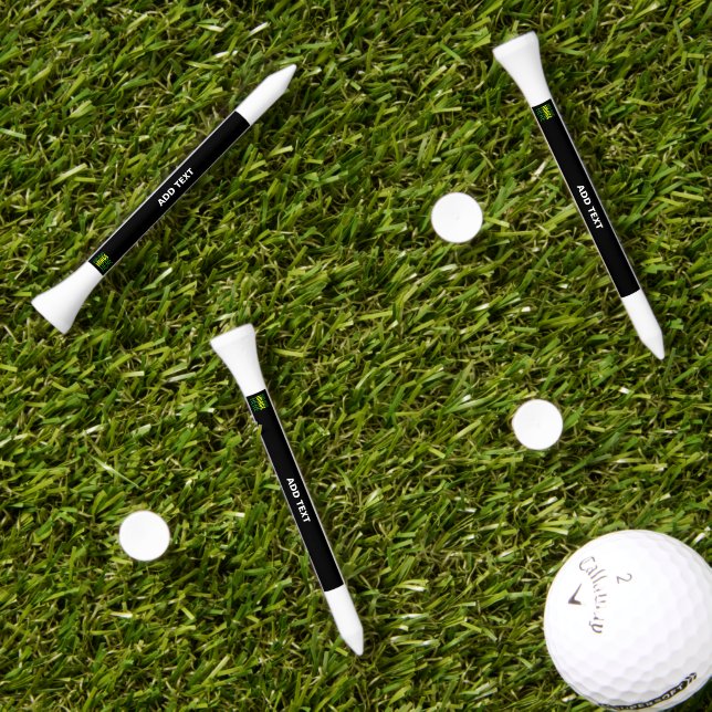MODERN EDITABLE SIMPLE BLACK IMAGE TEXT TEMPLATE GOLF TEES (Grass Multi)