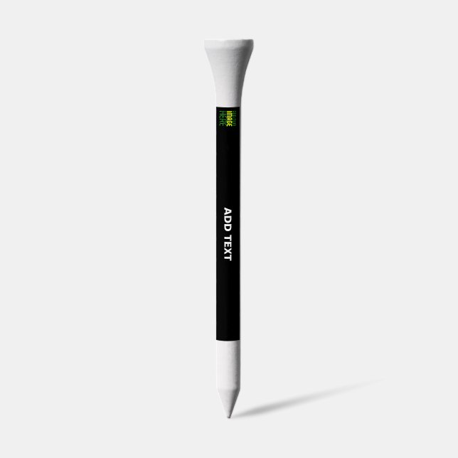 MODERN EDITABLE SIMPLE BLACK IMAGE TEXT TEMPLATE GOLF TEES (Side)