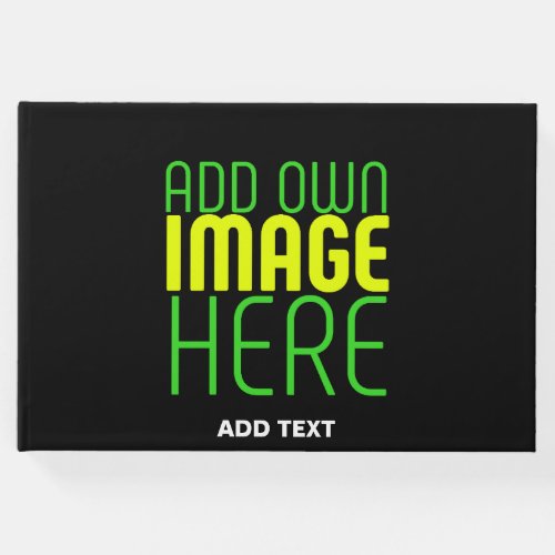 MODERN EDITABLE SIMPLE BLACK IMAGE TEXT TEMPLATE GUEST BOOK