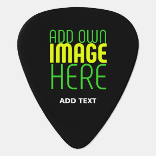 MODERN EDITABLE SIMPLE BLACK IMAGE TEXT TEMPLATE GUITAR PICK