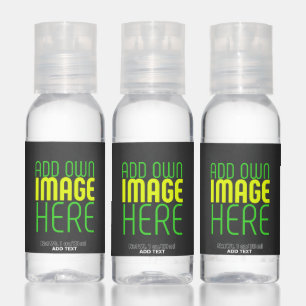 MODERN EDITABLE SIMPLE BLACK IMAGE TEXT TEMPLATE HAND SANITIZER