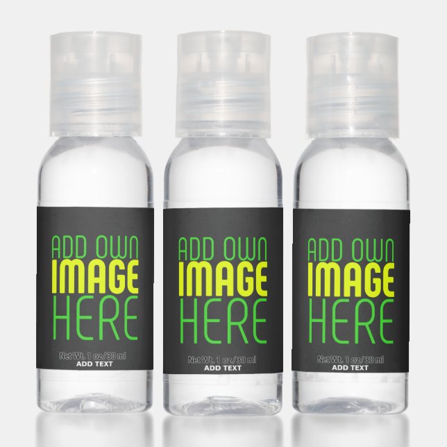 MODERN EDITABLE SIMPLE BLACK IMAGE TEXT TEMPLATE HAND SANITIZER (Set)